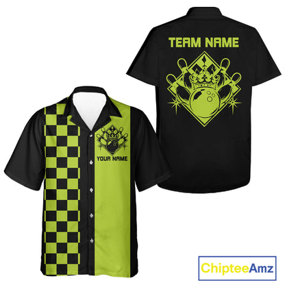 Bowling King And Queen Custom Retro Bowling Button Up Shirt, Matching Team Shirt IPHW12245