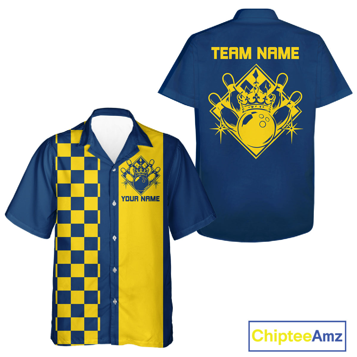 Bowling King And Queen Custom Retro Bowling Button Up Shirt, Matching Team Shirt IPHW12245