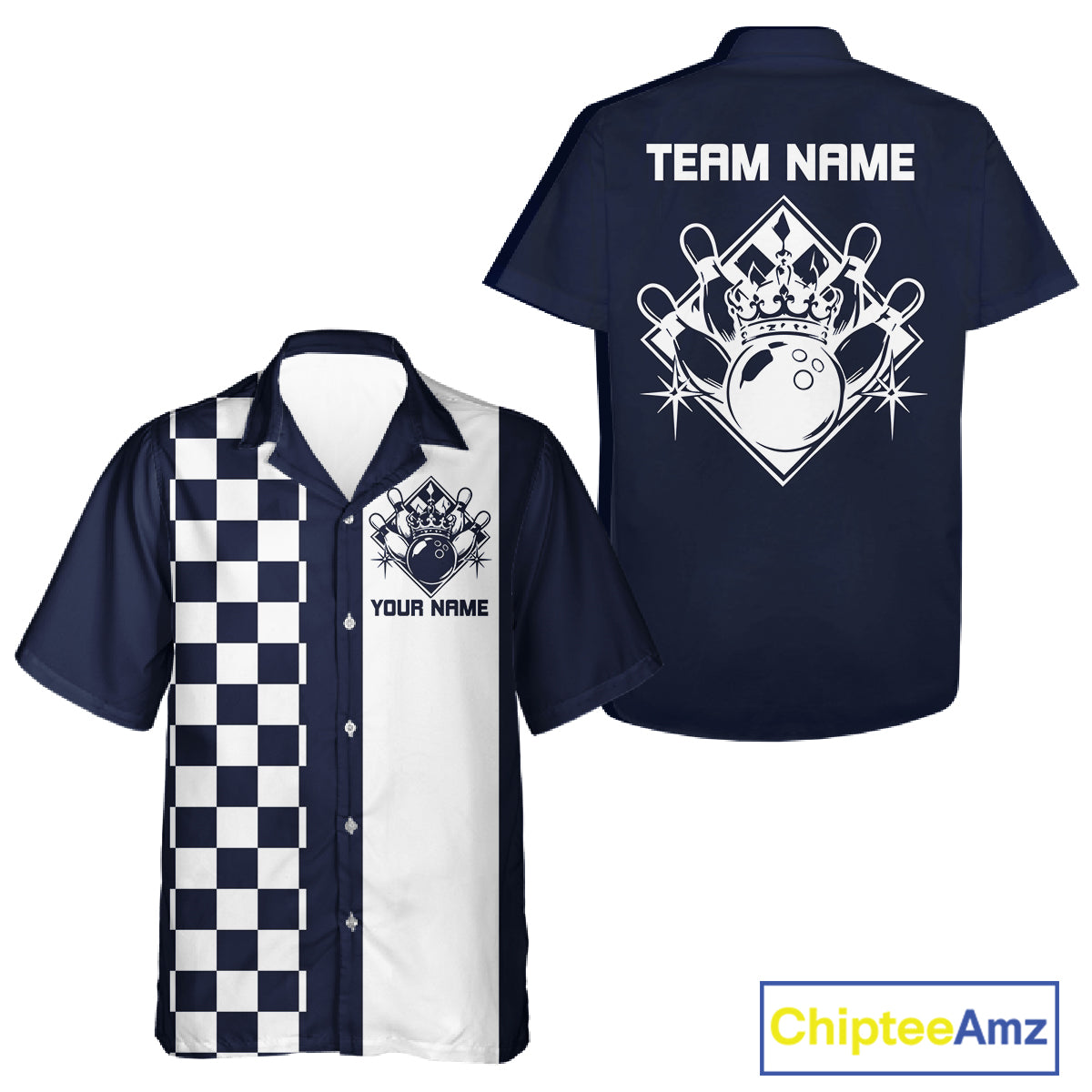 Bowling King And Queen Custom Retro Bowling Button Up Shirt, Matching Team Shirt IPHW12245