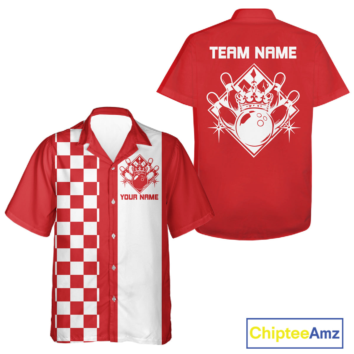 Bowling King And Queen Custom Retro Bowling Button Up Shirt, Matching Team Shirt IPHW12245