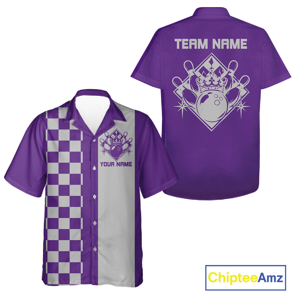 Bowling King And Queen Custom Retro Bowling Button Up Shirt, Matching Team Shirt IPHW12245