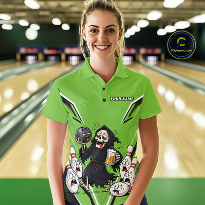 Close-up fabric detail of lightweight 100% polyester quick-dry bowling shirt