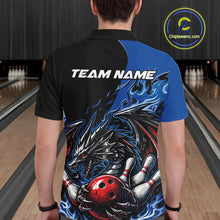 Load image into Gallery viewer, Custom Blue And Red Dragon Bowling Men Polo Team Shirt, Dragon Bowling League Shirts IPHW10368
