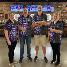 Load image into Gallery viewer, Custom Purple Lightning US Flag Dartboard Patriotic Dart Team Men Polo Shirt Dart Jerseys IPHW10390