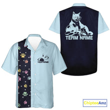 Load image into Gallery viewer, Custom Retro 50S Cat Bowling Button Up Shirt Men And Women, Vintage Cat Bowling Shirt IPHW10099
