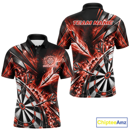 Custom Orange Ice Crystal Dart Men Polo Shirt, Dart Team Jersey Matching Outfit IPHW12563