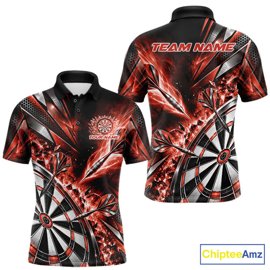 Custom Orange Ice Crystal Dart Men Polo Shirt, Dart Team Jersey Matching Outfit IPHW12563