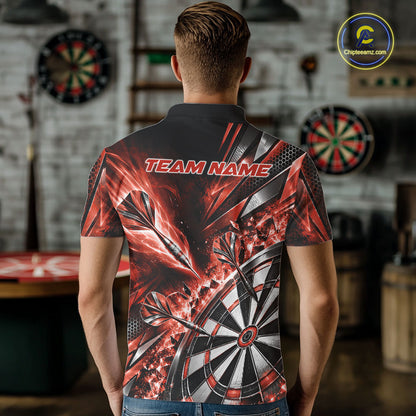 Custom Orange Ice Crystal Dart Men Polo Shirt, Dart Team Jersey Matching Outfit IPHW12563