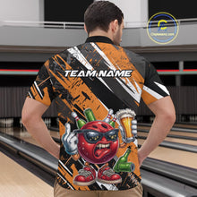 Load image into Gallery viewer, Custom Funny Bowling Ball Drink Beer Bowling Men Quarter-Zip Shirt, Grunge Orange Team Shirt IPHW10118