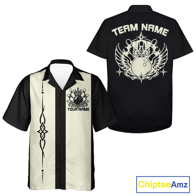 Custom Bowling King And Queen Retro Team Shirt, Matching Bowling League Shirt IPHW12248