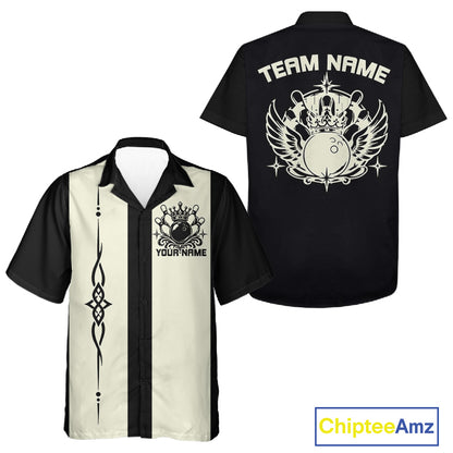 Custom Bowling King And Queen Retro Team Shirt, Matching Bowling League Shirt IPHW12248