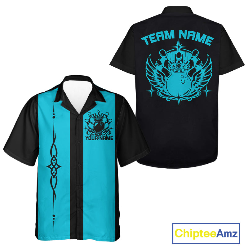 Custom Bowling King And Queen Retro Team Shirt, Matching Bowling League Shirt IPHW12248