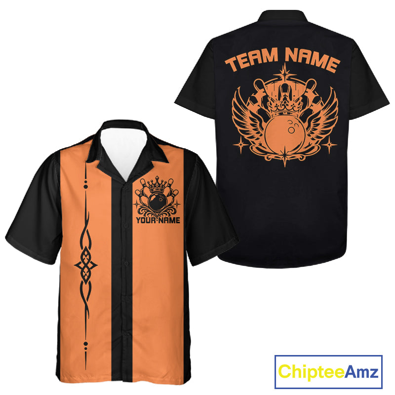Custom Bowling King And Queen Retro Team Shirt, Matching Bowling League Shirt IPHW12248