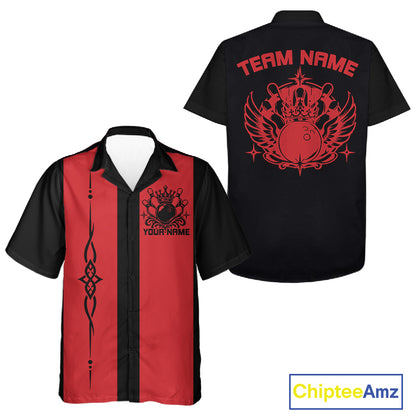 Custom Bowling King And Queen Retro Team Shirt, Matching Bowling League Shirt IPHW12248