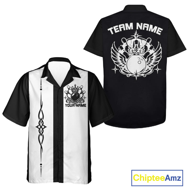 Custom Bowling King And Queen Retro Team Shirt, Matching Bowling League Shirt IPHW12248
