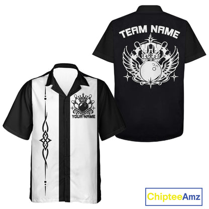 Custom Bowling King And Queen Retro Team Shirt, Matching Bowling League Shirt IPHW12248