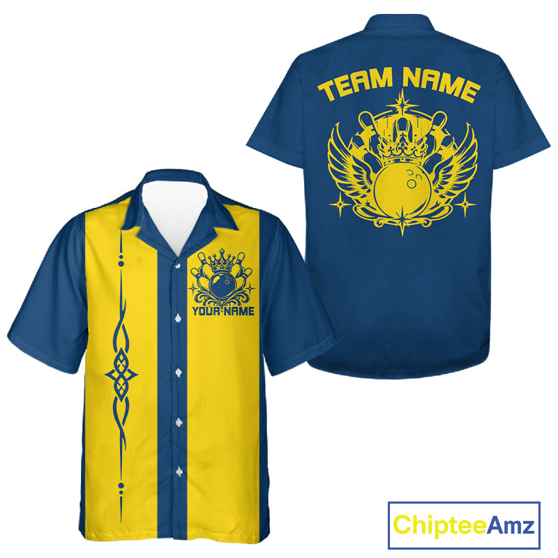 Custom Bowling King And Queen Retro Team Shirt, Matching Bowling League Shirt IPHW12248