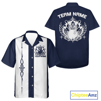 Custom Bowling King And Queen Retro Team Shirt, Matching Bowling League Shirt IPHW12248