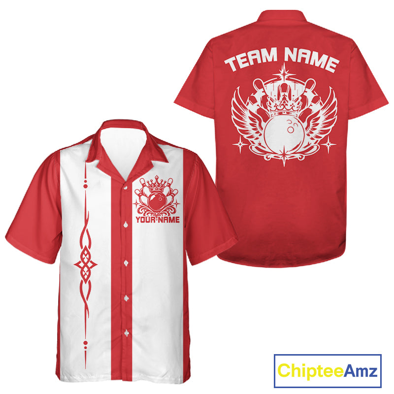 Custom Bowling King And Queen Retro Team Shirt, Matching Bowling League Shirt IPHW12248
