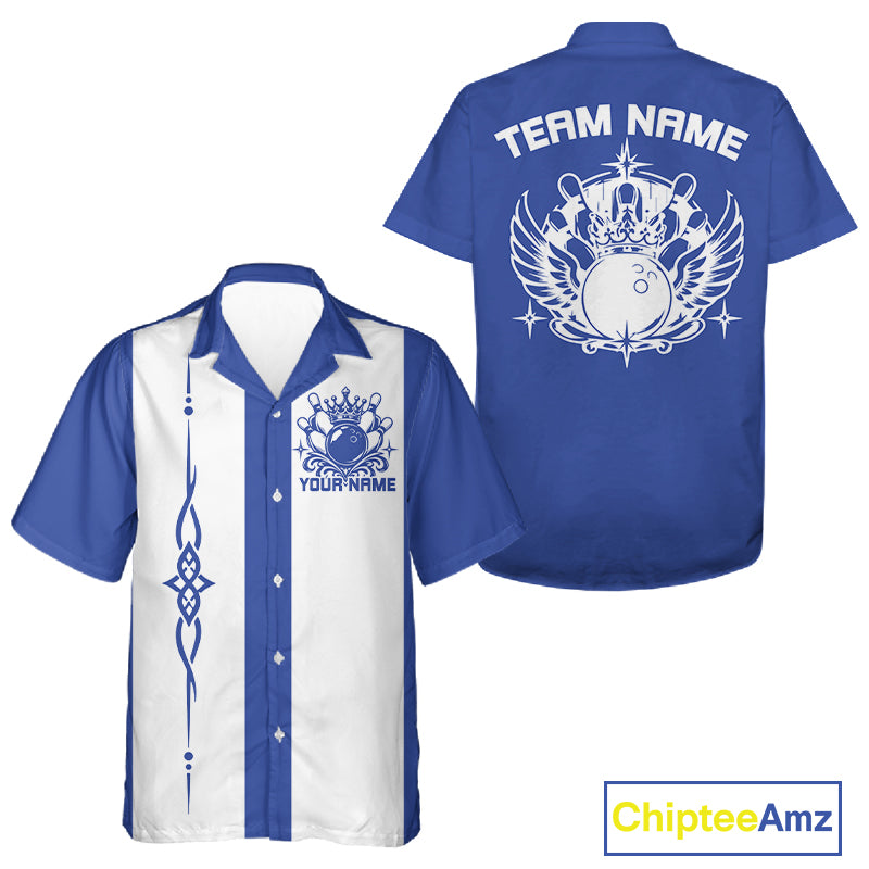 Custom Bowling King And Queen Retro Team Shirt, Matching Bowling League Shirt IPHW12248