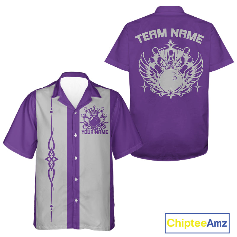Custom Bowling King And Queen Retro Team Shirt, Matching Bowling League Shirt IPHW12248