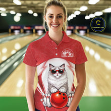 Load image into Gallery viewer, Custom Cool Ragdoll Cat With Funny Gesture Bowling Women Polo Shirt, Bowling Team Outfit IPHW11048