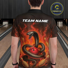 Load image into Gallery viewer, Custom Red Flame Black Mamba Snake Bowling Men Polo Shirt, Snake Bowling Team Jerseys IPHW10149