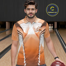 Load image into Gallery viewer, Custom Orange Bowling Team Jerseys, Bowling Uniform Bowling League Polo Shirts For Men IPHW9937