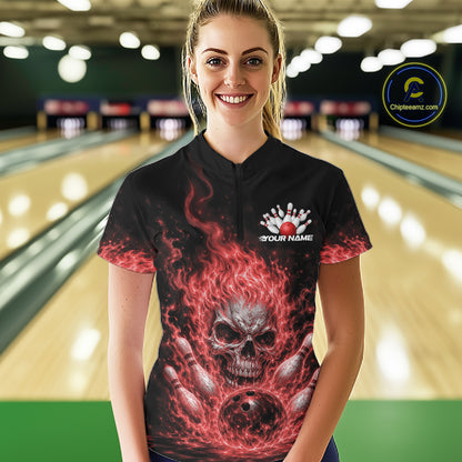 Close-up fabric detail of lightweight 100% polyester quick-dry bowling shirt
