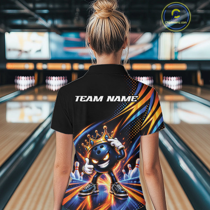 Funny Crown Bowling Ball Custom Bowling Queen Women Quarter-Zip Shirt IPHW12318