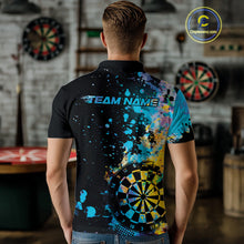 Load image into Gallery viewer, Custom Colorful Splatter Dartboard Dart Polo Shirt For Men, Grunge Dart Team Jerseys IPHW9959