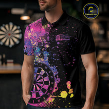 Load image into Gallery viewer, Custom Colorful Splatter Dartboard Dart Polo Shirt For Men, Grunge Dart Team Jerseys IPHW9960