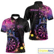Load image into Gallery viewer, Custom Colorful Splatter Dartboard Dart Polo Shirt For Men, Grunge Dart Team Jerseys IPHW9960