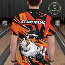 Load image into Gallery viewer, Custom Funny White Duck Bowling Team Men Polo Shirt, Orange Duck Bowling Jerseys IPHW11118