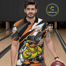 Load image into Gallery viewer, Custom Funny Yellow Boss Duck Bowling Men Polo Shirt, Cool Duck Bowling Team Jerseys IPHW11124