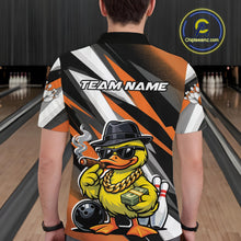Load image into Gallery viewer, Custom Funny Yellow Boss Duck Bowling Men Polo Shirt, Cool Duck Bowling Team Jerseys IPHW11124