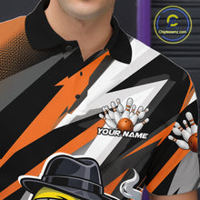 Load image into Gallery viewer, Custom Funny Yellow Boss Duck Bowling Men Polo Shirt, Cool Duck Bowling Team Jerseys IPHW11124
