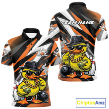 Load image into Gallery viewer, Custom Funny Yellow Boss Duck Bowling Men Polo Shirt, Cool Duck Bowling Team Jerseys IPHW11124