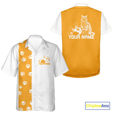 Load image into Gallery viewer, Custom Retro 50S Cat Bowling Button Up Shirt For Men And Women, Classic Cat Bowling Shirt IPHW10070