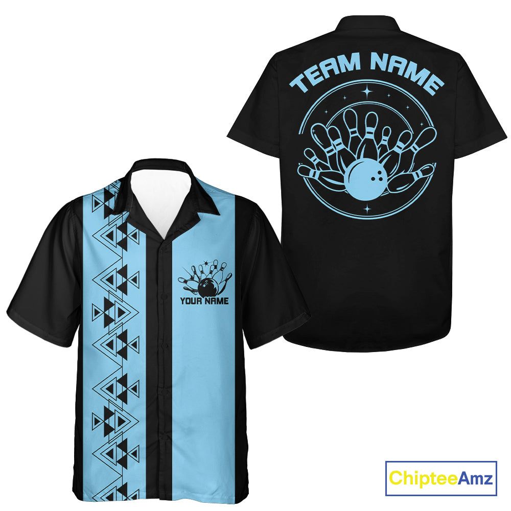 Custom Vintage Retro Style Tribal Bowling Team Hawaiian Shirts, Bowlers Outfit IPHW10082