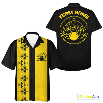 Custom Vintage Retro Style Tribal Bowling Team Hawaiian Shirts, Bowlers Outfit IPHW10082