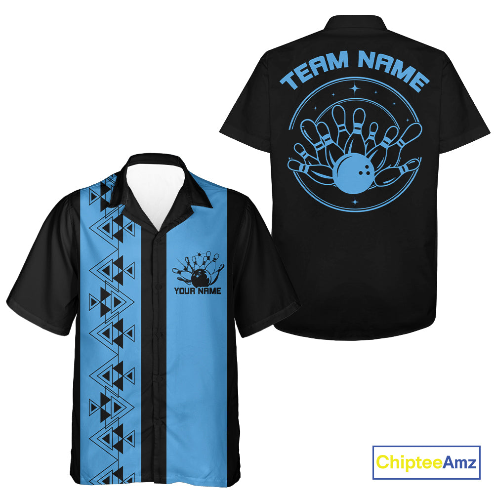Custom Vintage Retro Style Tribal Bowling Team Hawaiian Shirts, Bowlers Outfit IPHW10082