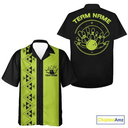 Custom Vintage Retro Style Tribal Bowling Team Hawaiian Shirts, Bowlers Outfit IPHW10082