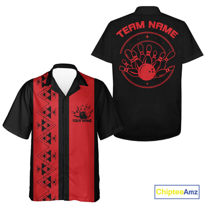 Custom Vintage Retro Style Tribal Bowling Team Hawaiian Shirts, Bowlers Outfit IPHW10082
