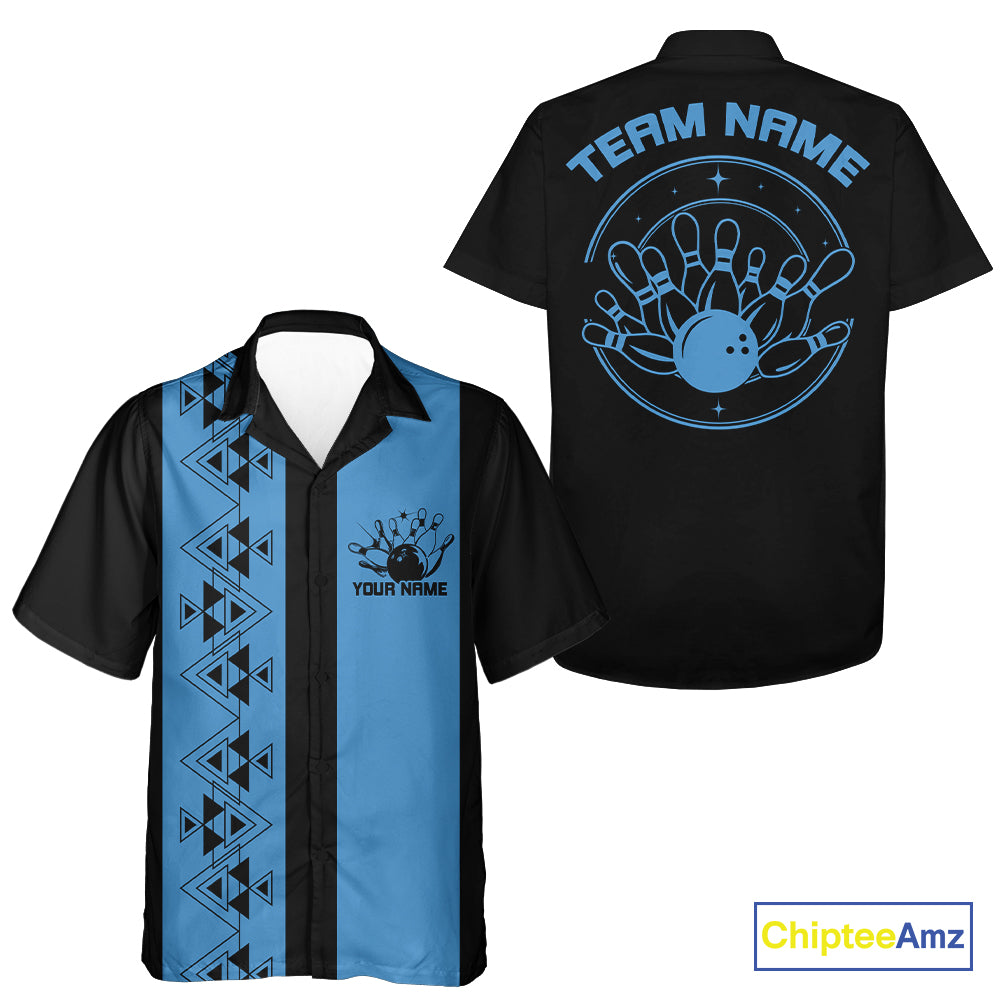 Custom Vintage Retro Style Tribal Bowling Team Hawaiian Shirts, Bowlers Outfit IPHW10082