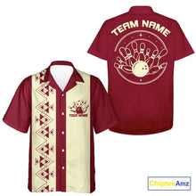 Load image into Gallery viewer, Custom Vintage Retro Style Tribal Bowling Team Hawaiian Shirts, Bowlers Outfit IPHW10082