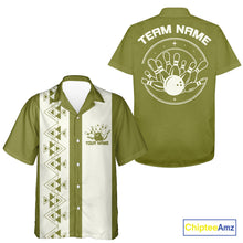 Load image into Gallery viewer, Custom Vintage Retro Style Tribal Bowling Team Hawaiian Shirts, Bowlers Outfit IPHW10082