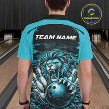 Load image into Gallery viewer, Custom Orange Camo Lion Bowling Men Polo Shirt, Lion Bowling Team League Shirt IPHW10369