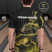 Load image into Gallery viewer, Custom Gold Tribal Flame Dragon Bowlin Team Men Polo Shirt, Dragon Bowling Jerseys IPHW10232