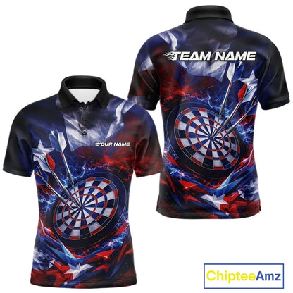 Custom Thunder Lightning Texas Flag Dart Team Shirts For Men, Women And Kids, Texas Dart Jerseys IPHW10402